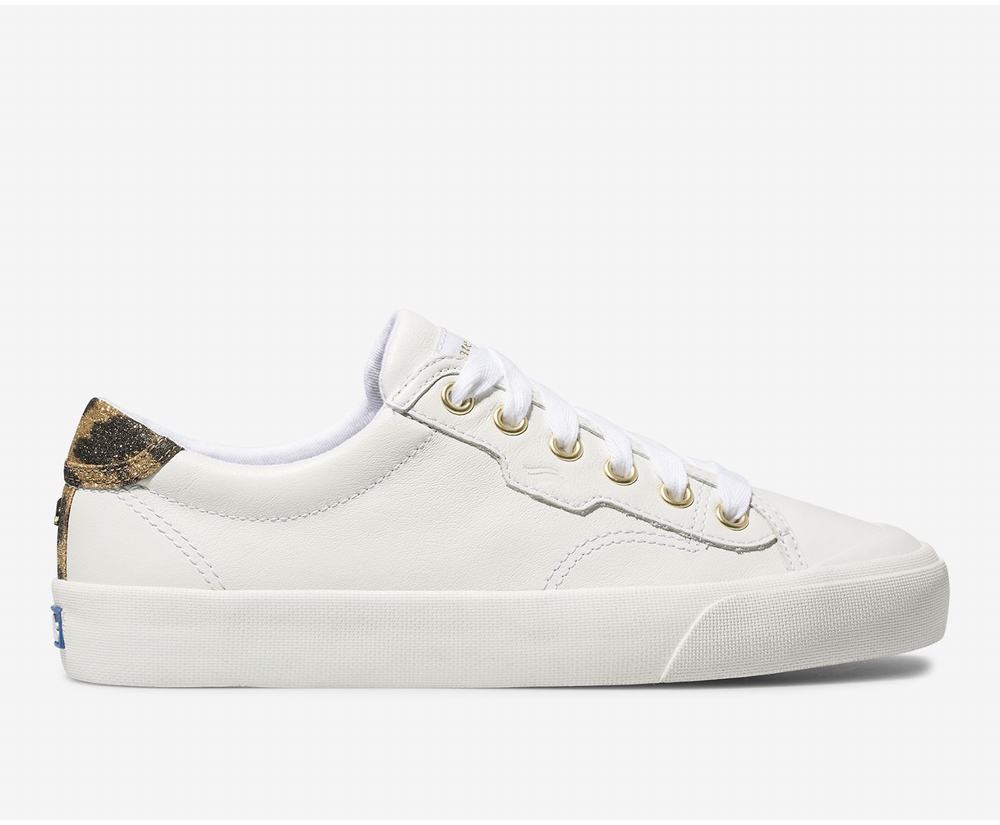 Women's Keds x kate spade new york Crew Kick 75 Leather Sneakers White 4106957BY - South Africa